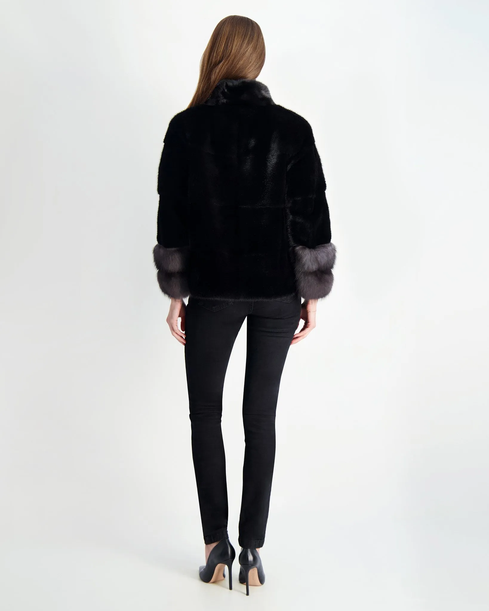 Mink Jacket with Stone Marten Trim