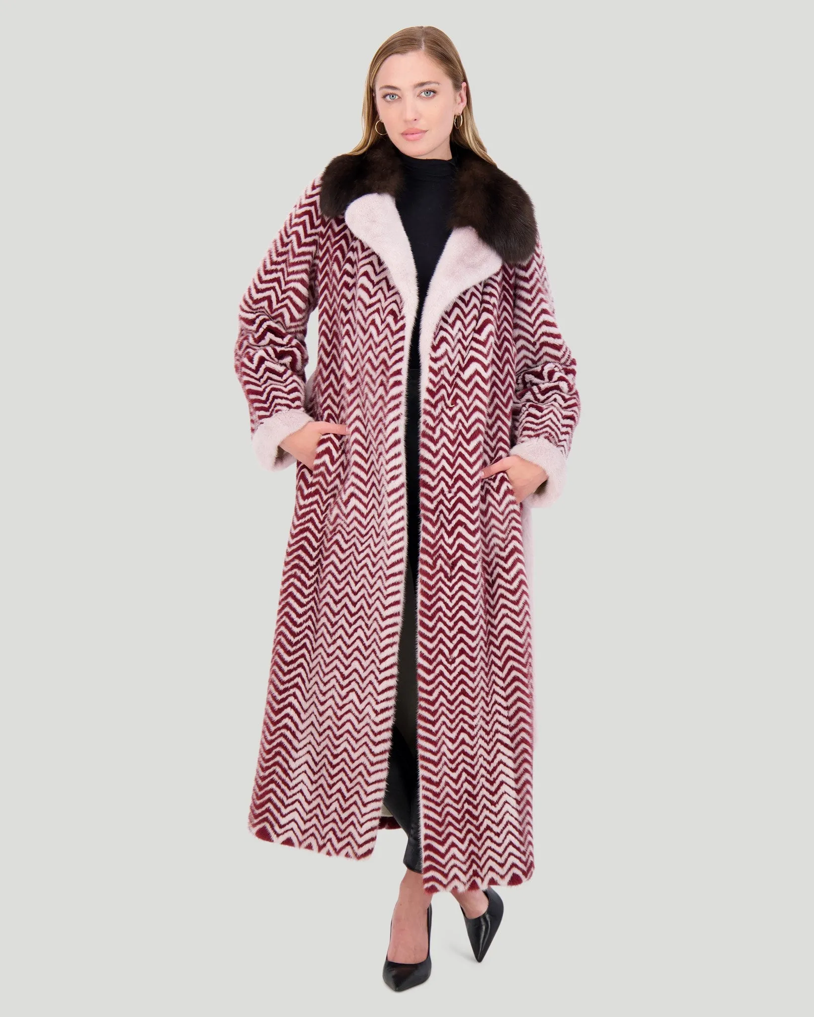 Mink Short Coat with Sable Collar