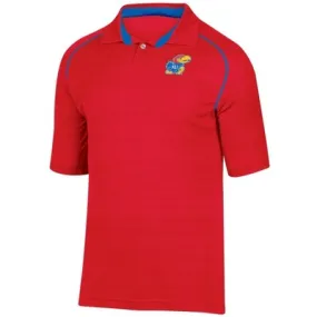 NCAA Kansas Jayhawksen's Faded Striped Sleeve Polo Shirt