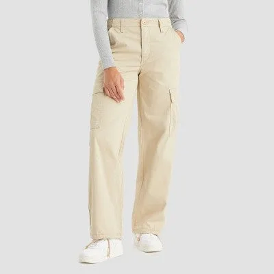 New - Levi's Women's Mid Rise Wide Relaxed Cargo Pants Loose