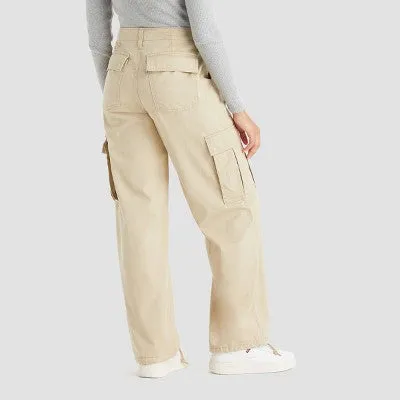 New - Levi's Women's Mid Rise Wide Relaxed Cargo Pants Loose