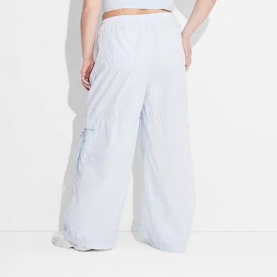 New - Wild Fable Women's Plus Mid Rise Wide Leg Relaxed Full Cargo Pants Lightweight