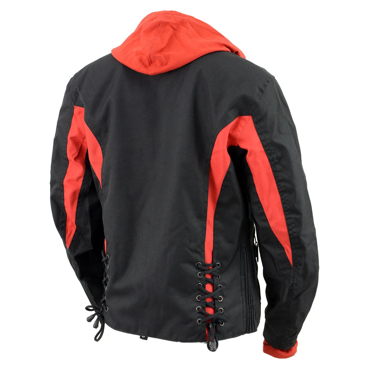 NexGen SH1998 Ladies Red and Black Textile Racer Jacket with Removable