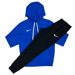 Nike Fleece Hoodie / Pants Tracksuit - Blue / Black