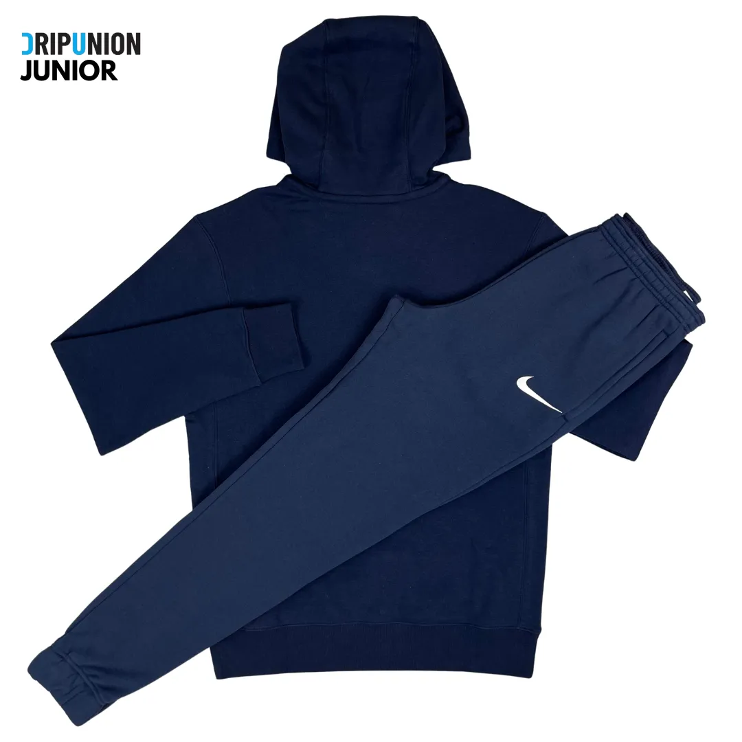 Nike Junior Fleece Tracksuit - Navy Blue