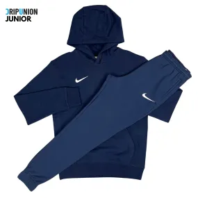 Nike Junior Fleece Tracksuit - Navy Blue