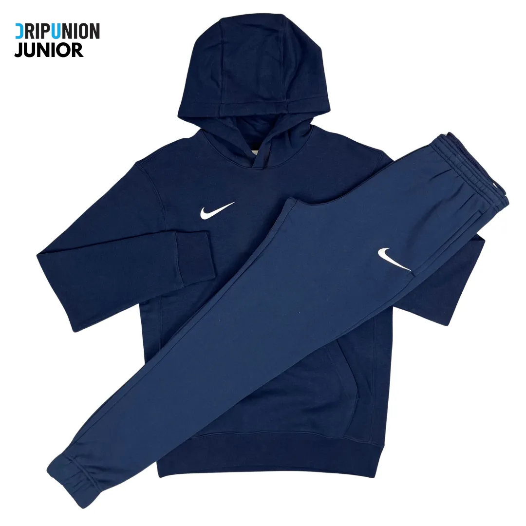 Nike Junior Fleece Tracksuit - Navy Blue