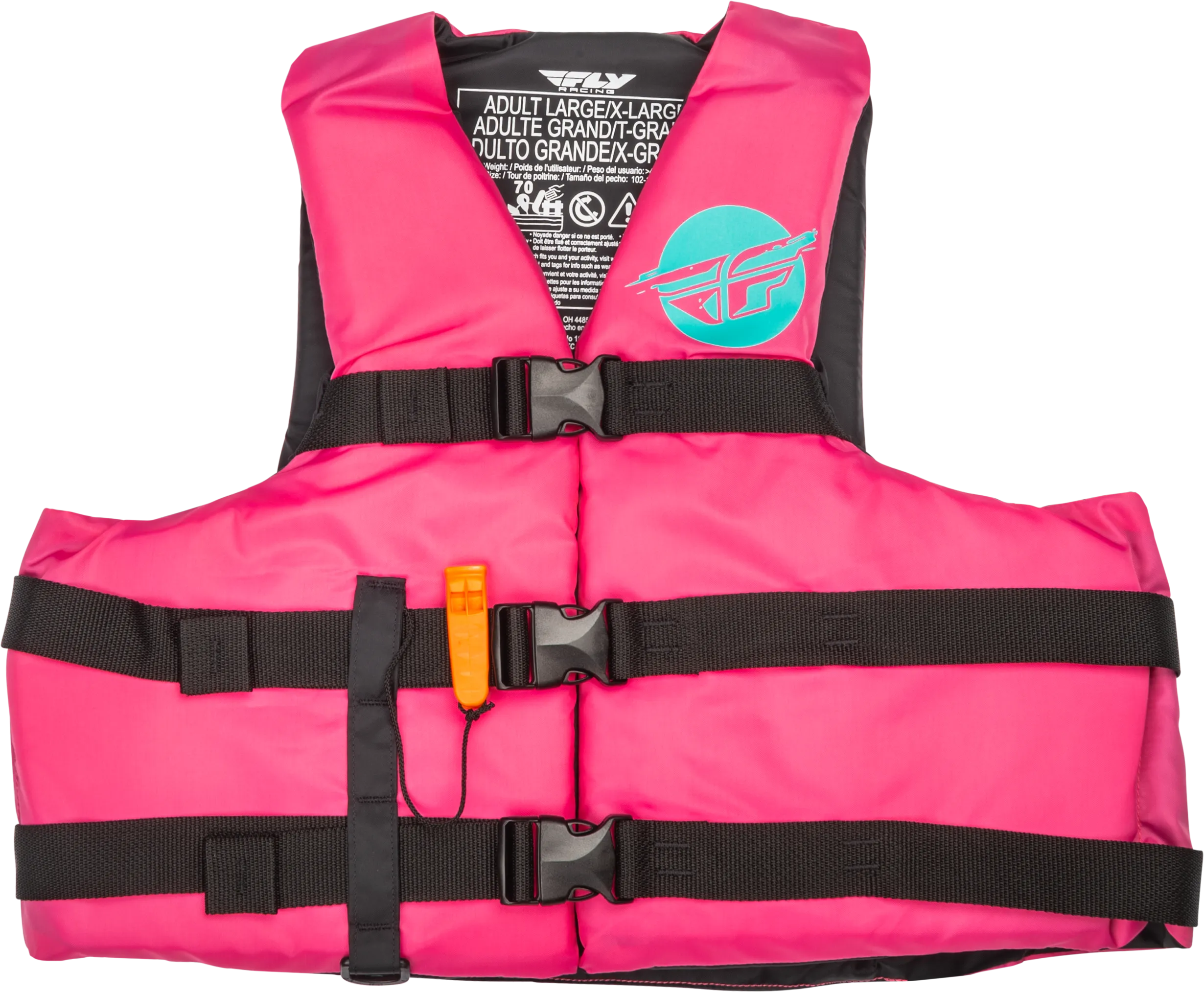 NYLON FLOTATION VEST NEON PINK/TEAL XS