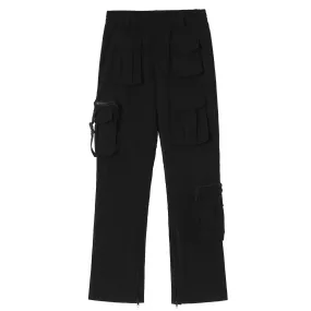 Overalls Trousers Zipper Flared Casual Trousers Ins Pants Men