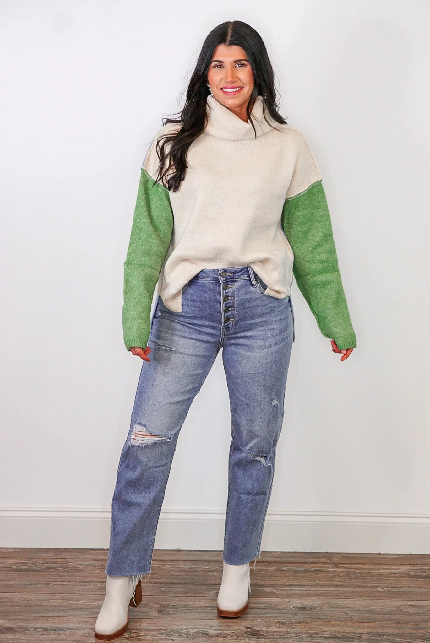 Perfect Harmony Cream Colorblock Sweater