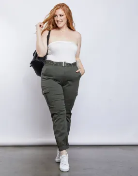 Plus Size Belted Cargo Pants