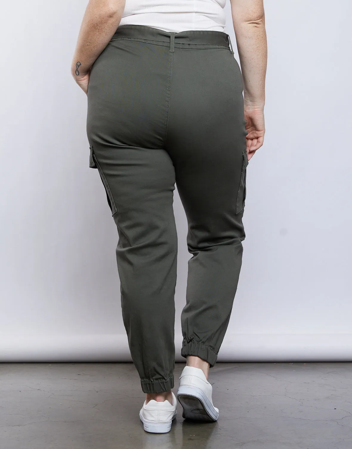 Plus Size Belted Cargo Pants