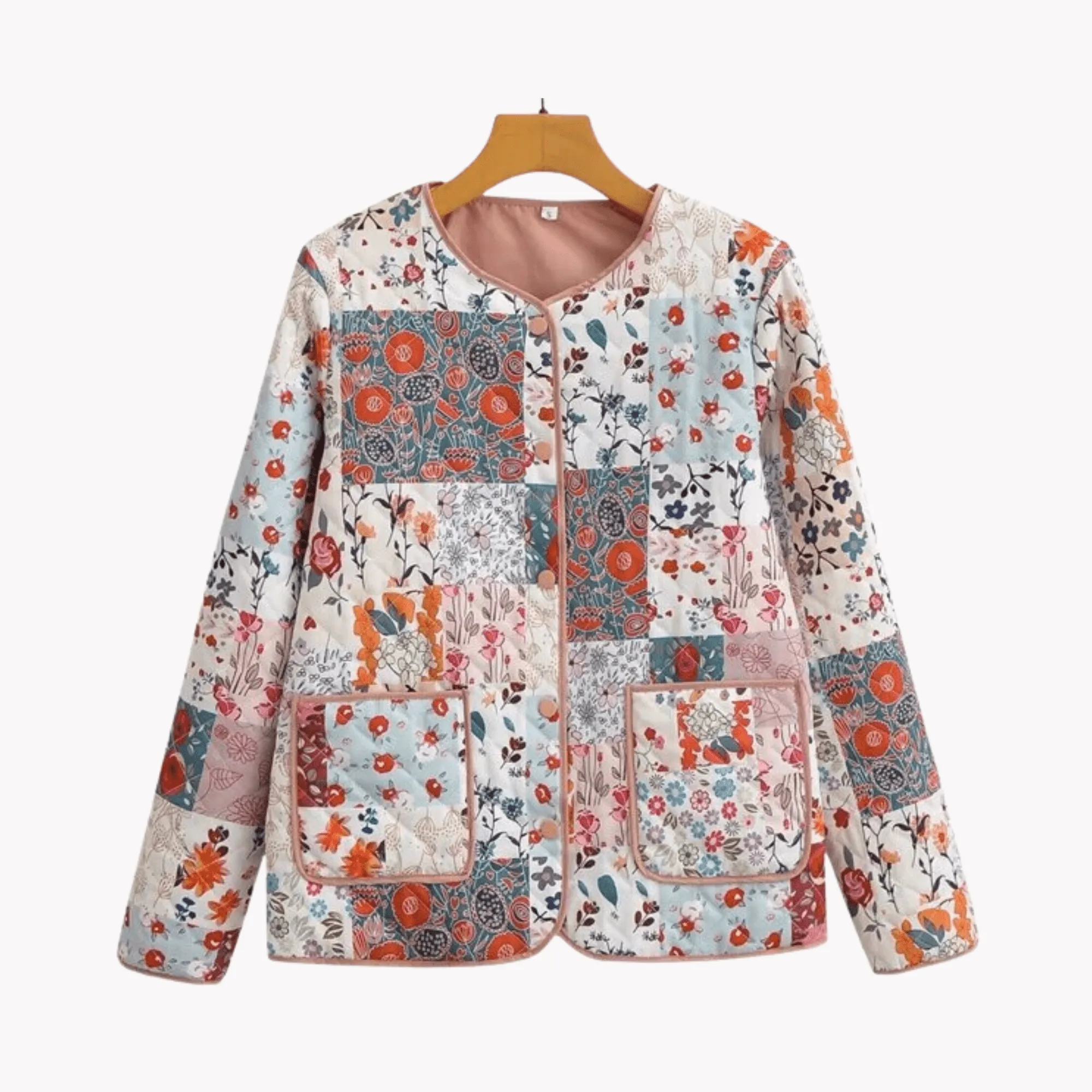 Pre Order:  Floral Double Pocket Quilted Jacket