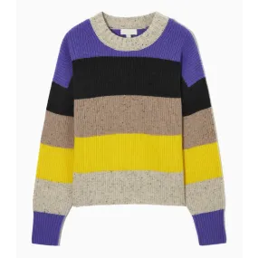 Pre Order:  Striped Multicolor Round Neck Pullover Sweater