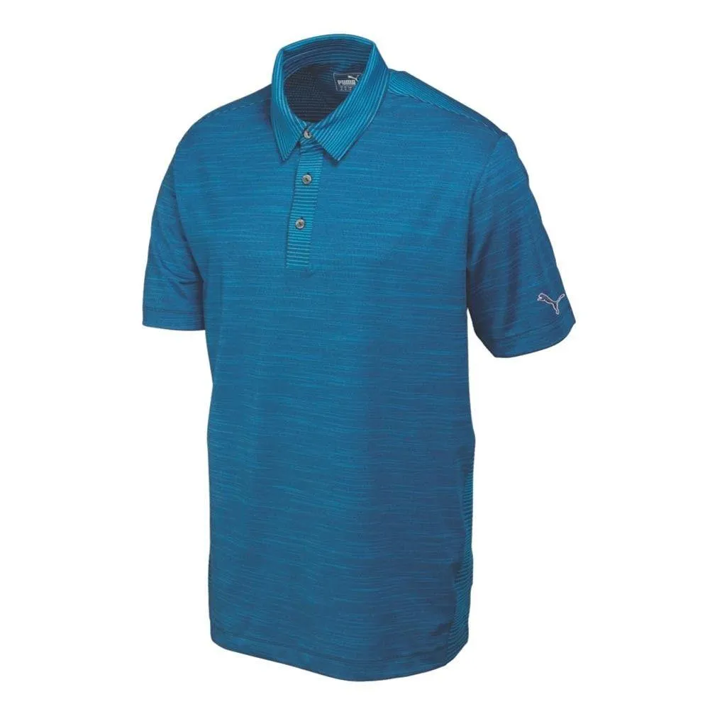 PUMA Men's Heather Stripe Cresting Polo