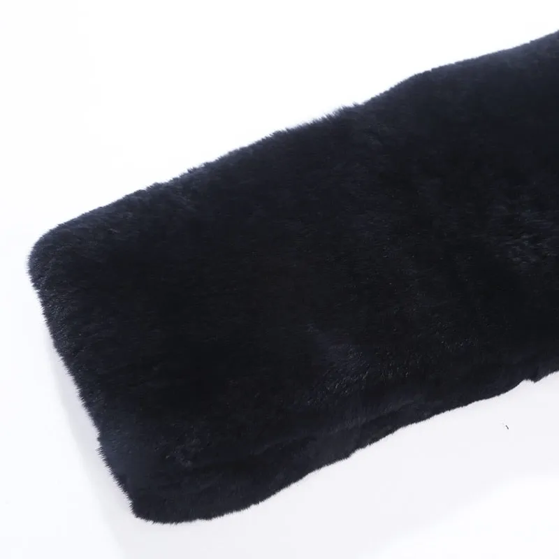 Real Rex Rabbit Fur Detachable Collar