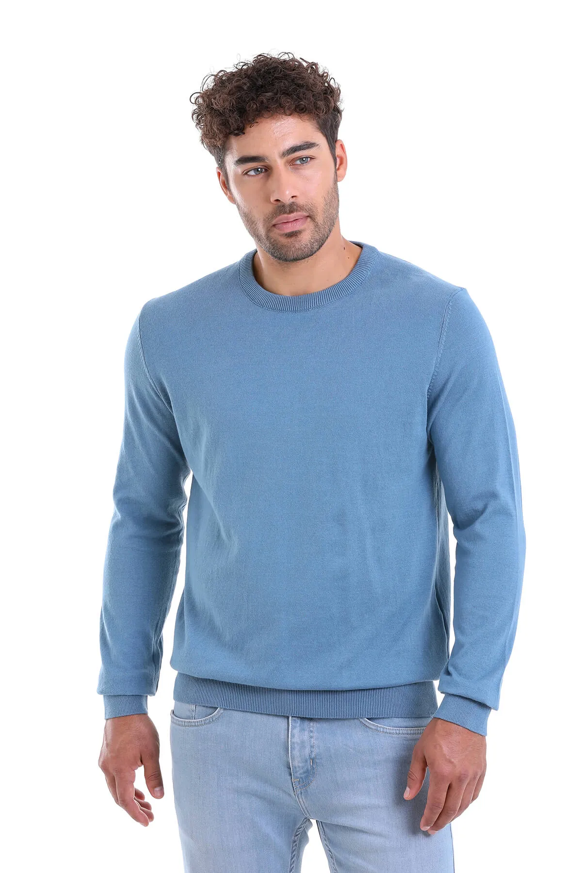 Regular Fit Cotton Mint Crewneck Sweater