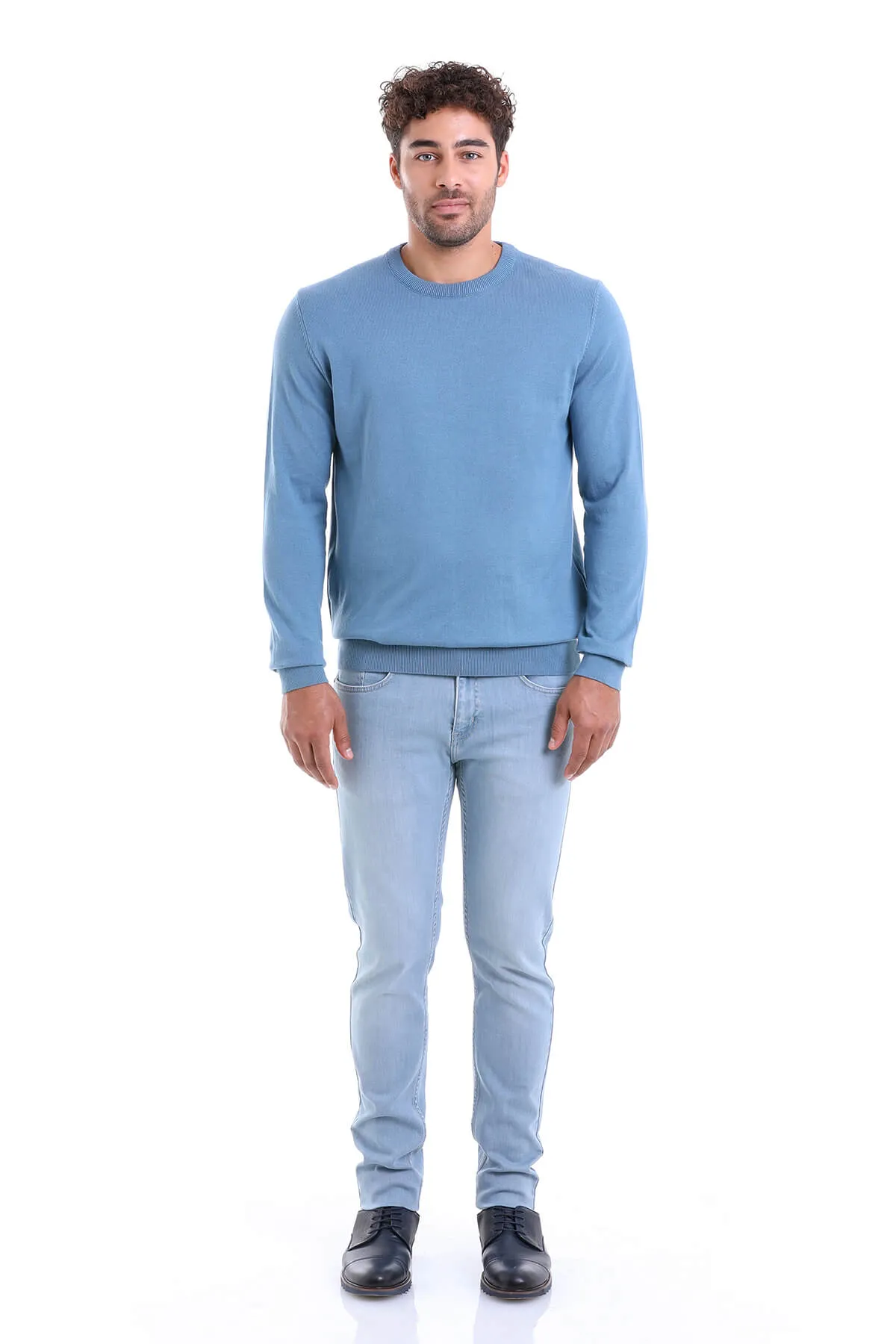 Regular Fit Cotton Mint Crewneck Sweater