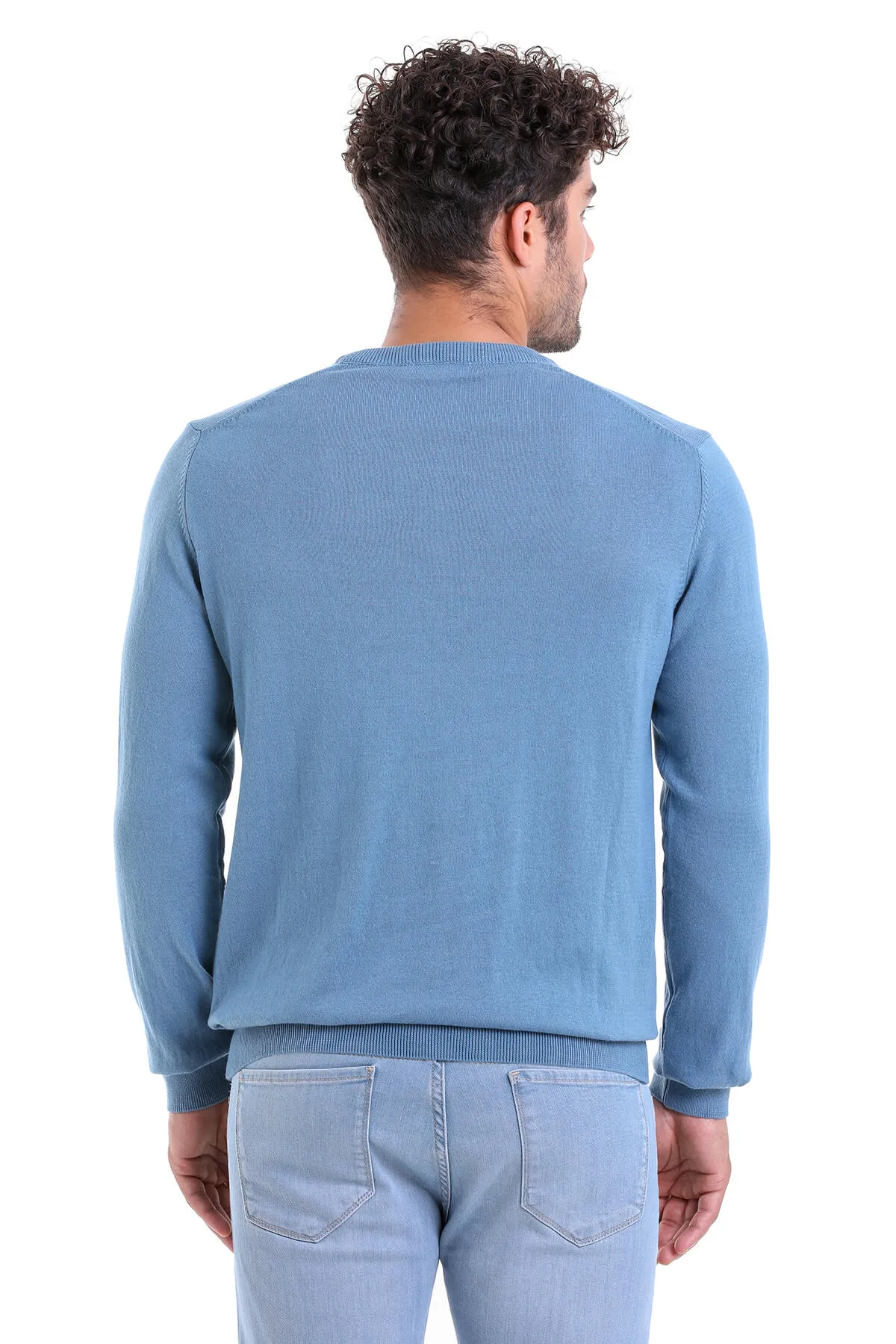 Regular Fit Cotton Mint Crewneck Sweater