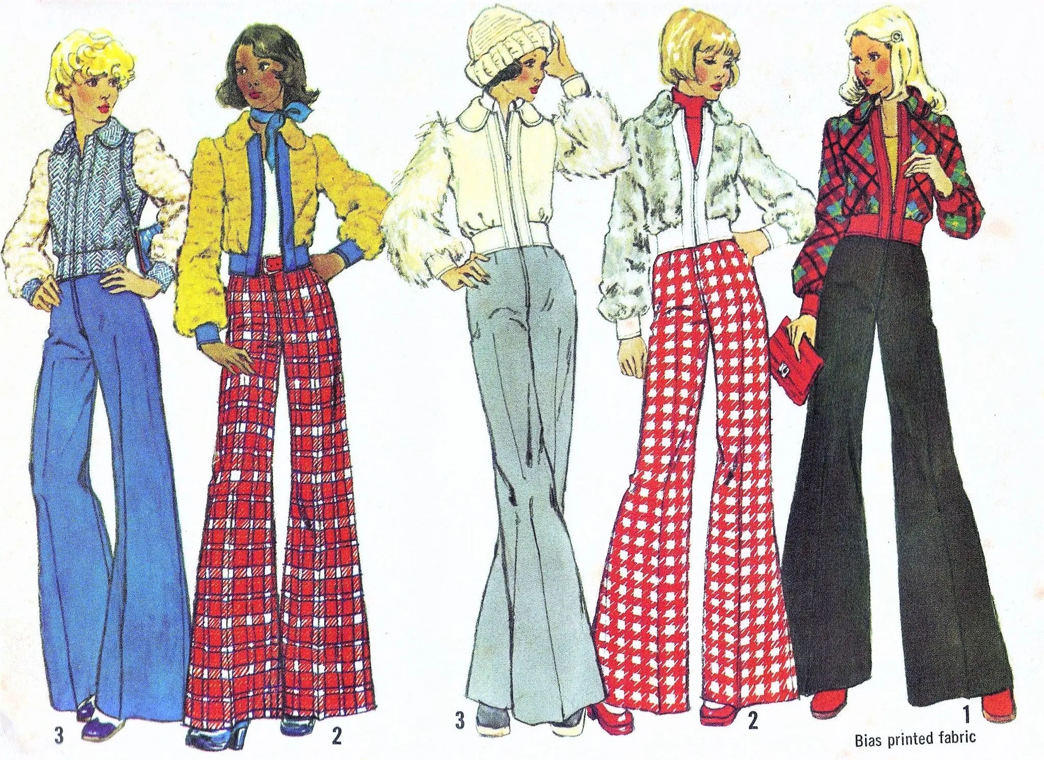 Retro 70s FAB Short Jacket and High Waist Wide Leg Pants Pattern SIMPLICITY 5922 Snow Bunny Style Cute Jacket Bust 31 Vintage Sewing Pattern