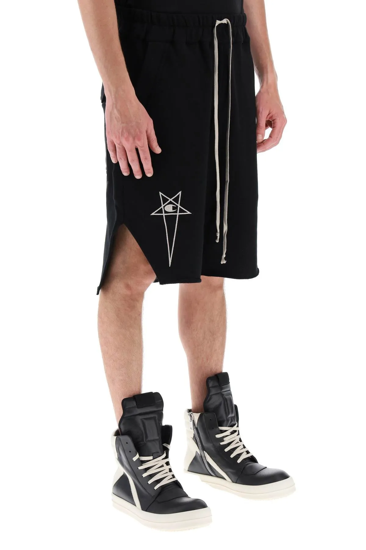 Rick owens beveled pods shorts x champion