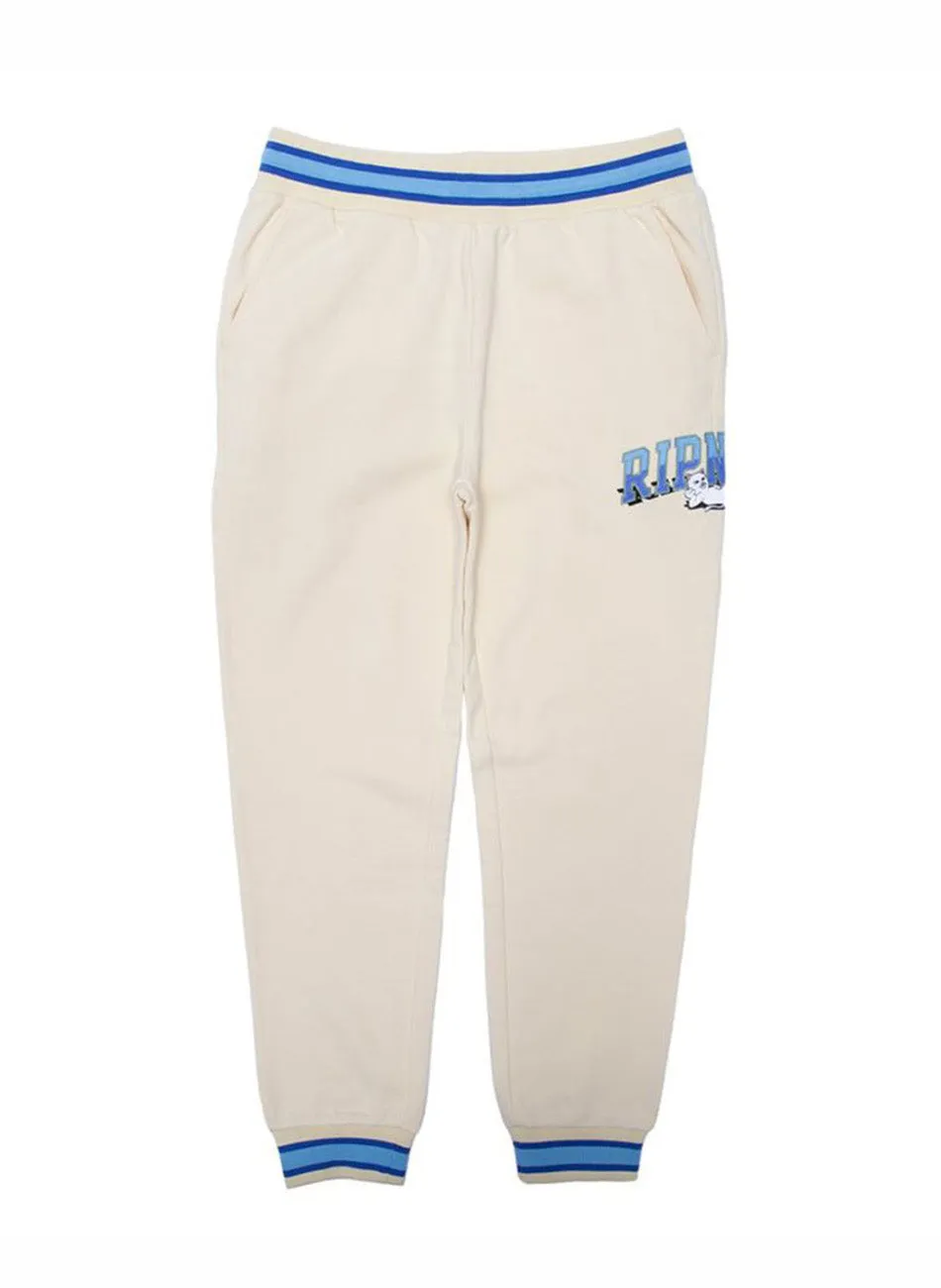 RIPNDIP Embroidered Team Spirit Sweatpants - Natural