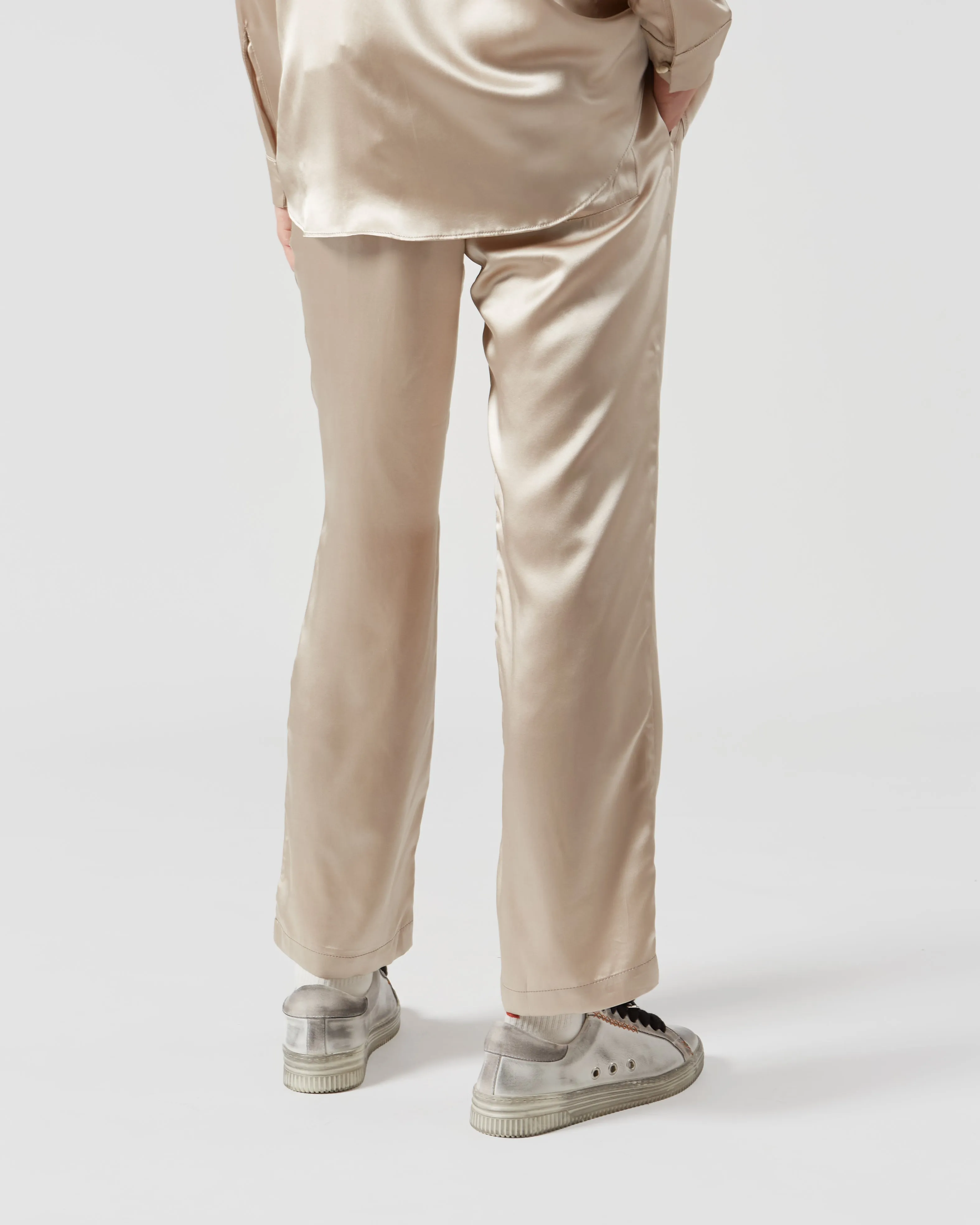 RISAS SILK TROUSERS IN PEARL