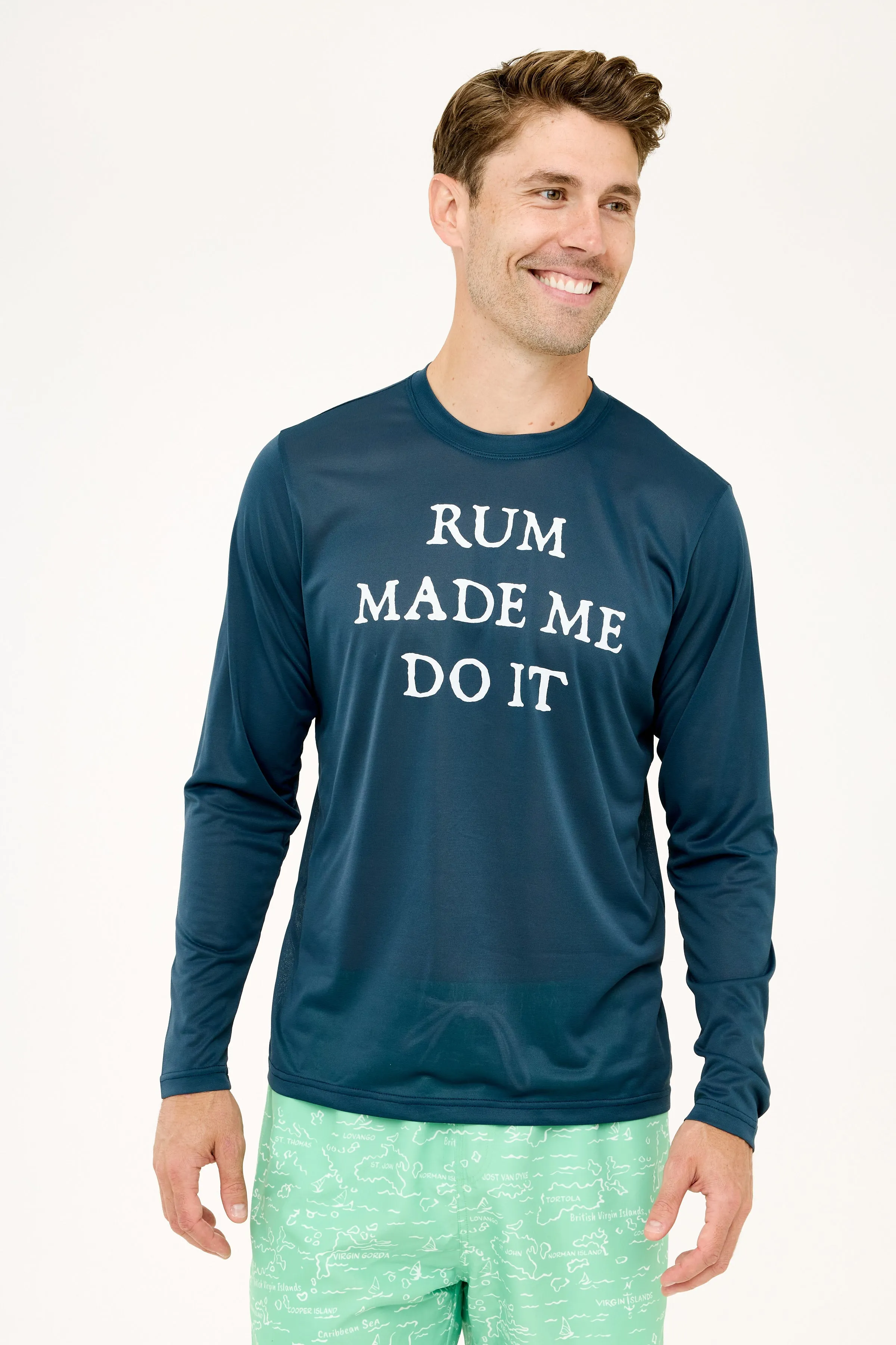 Rum Made Me Do It UPF50 Shirt - Midnight Navy