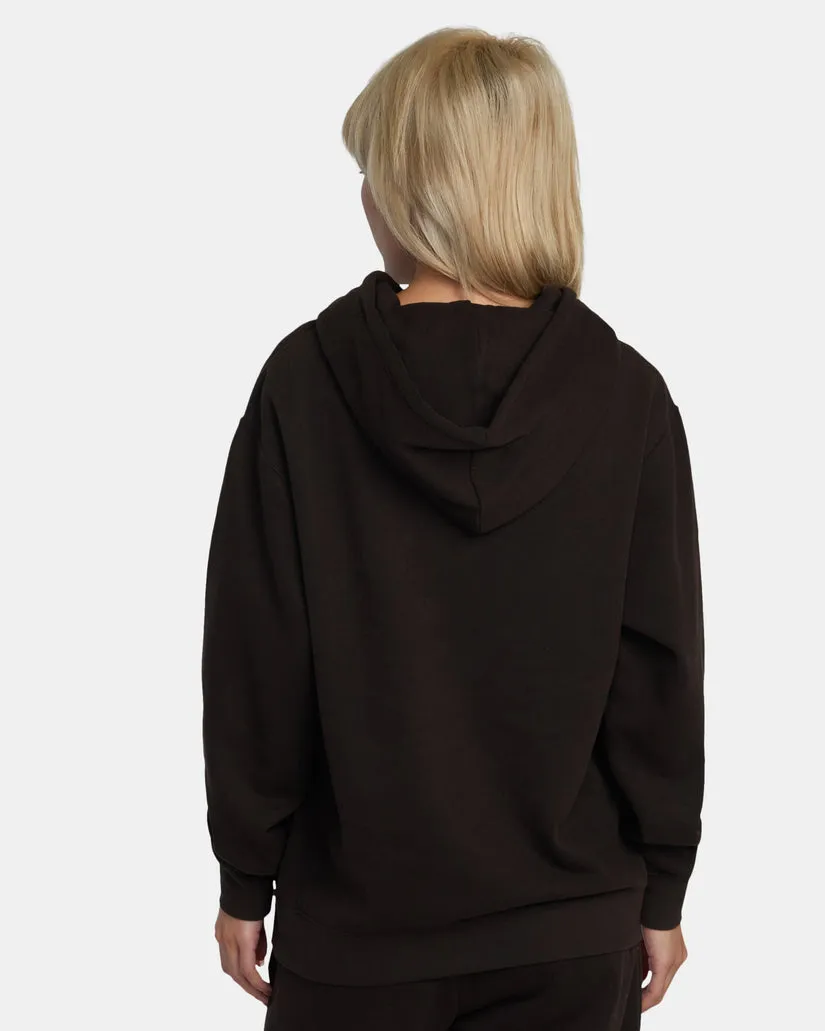 RVCA SELECTS SUNDAY HOODED BASE LAYER TOP - CHOCOLATE TORTE