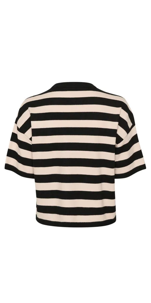 Saint Tropez Striped Pullover, black