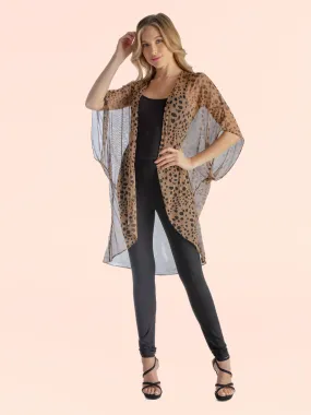 Sheer Animal Print Sheer Circle Cardigan