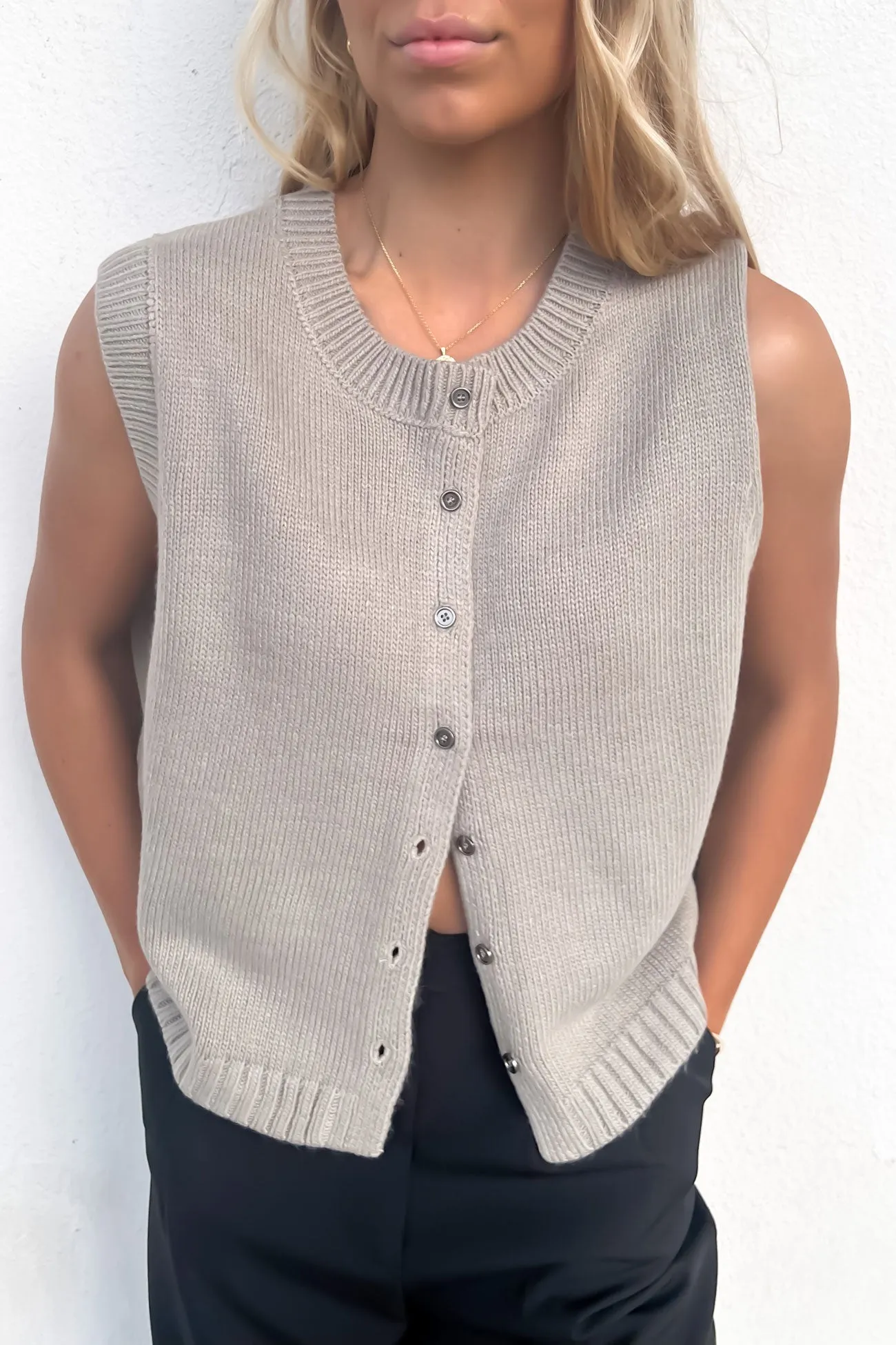 Shelley Knit Vest Grey