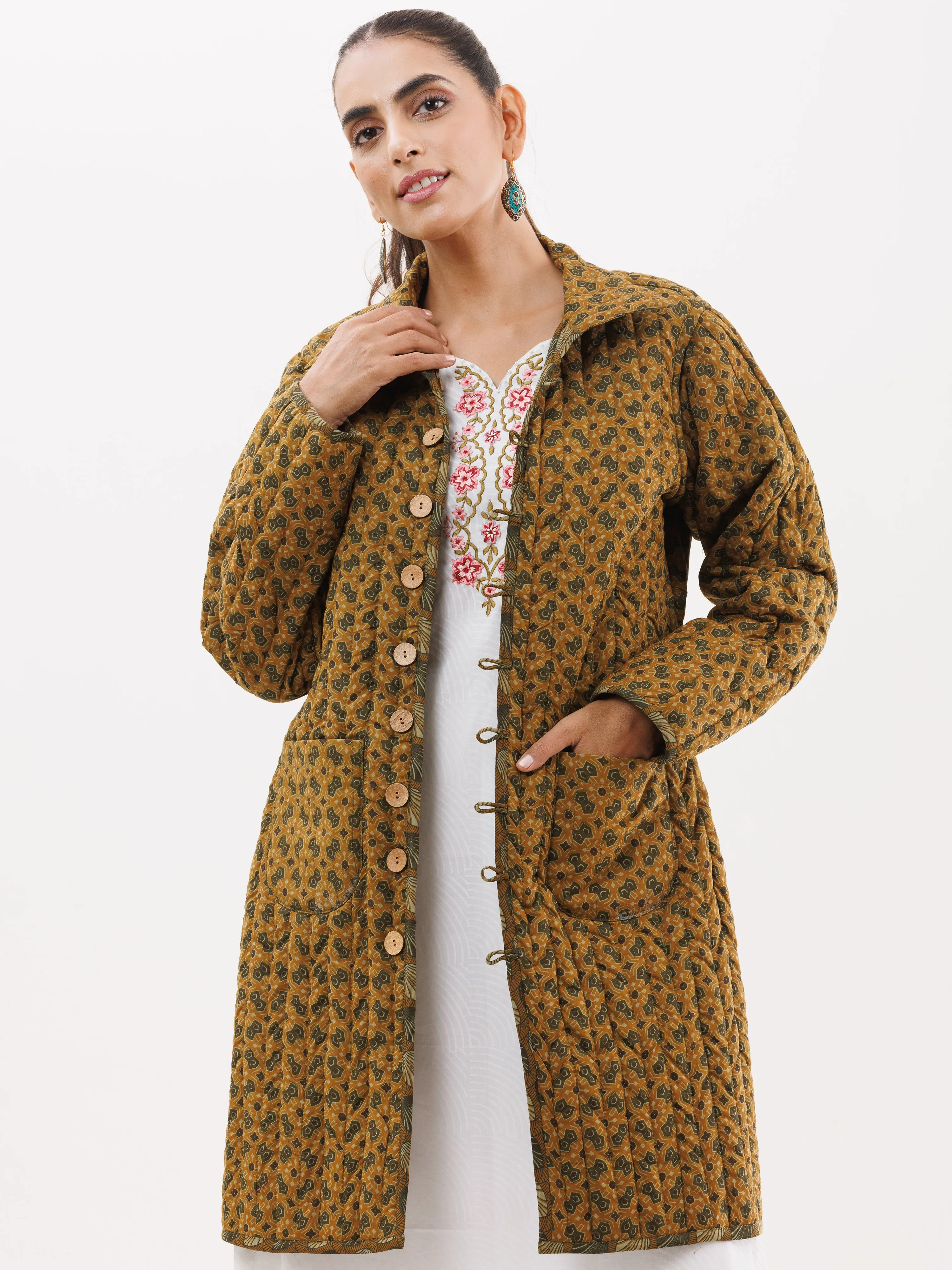 Shishir Jigyasa Ajrakh Quilted Reversible Jacket