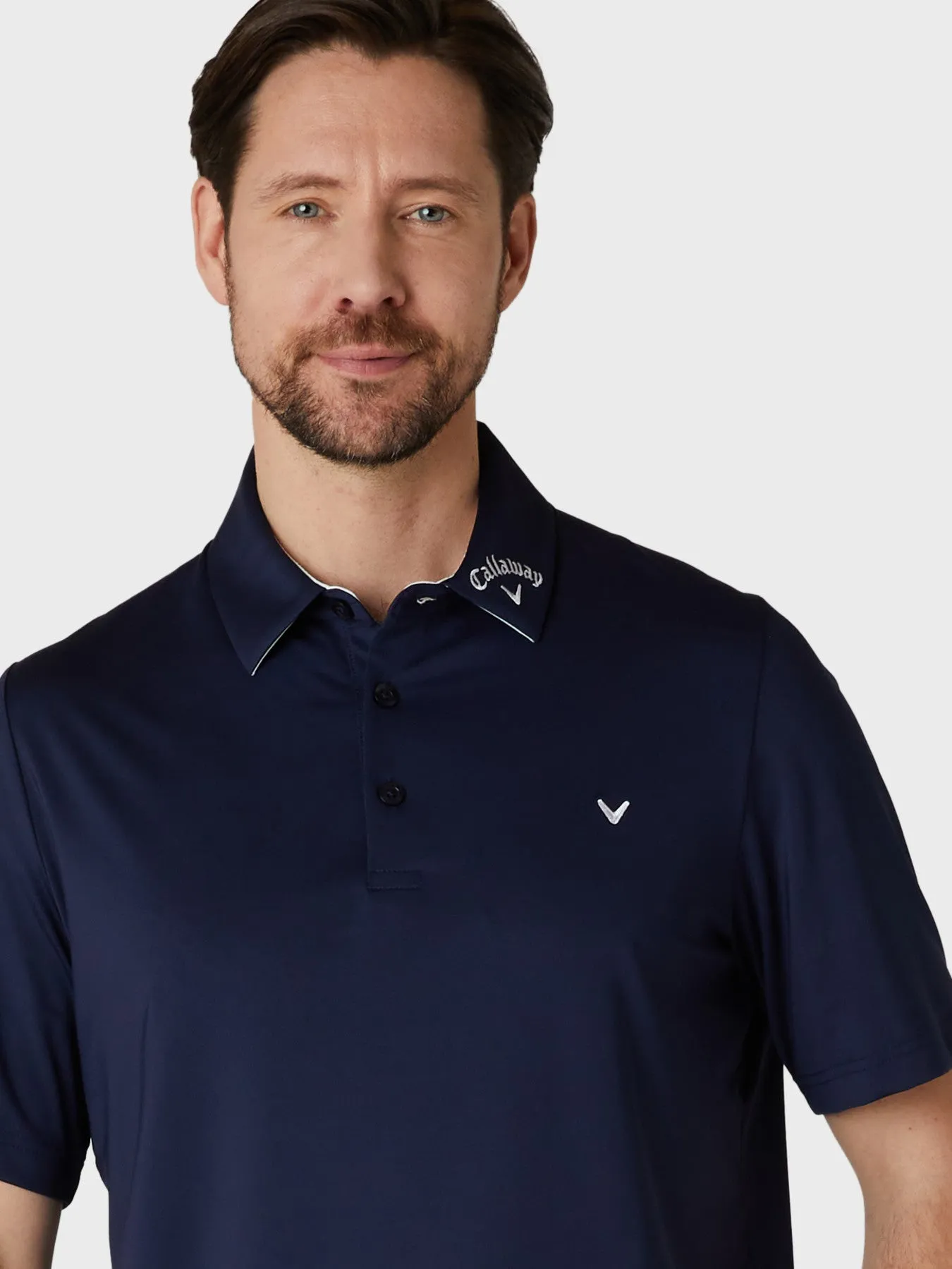 Short Sleeve Odyssey Block Polo Shirt In Peacoat