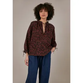 Sideline - Betty top - wine print