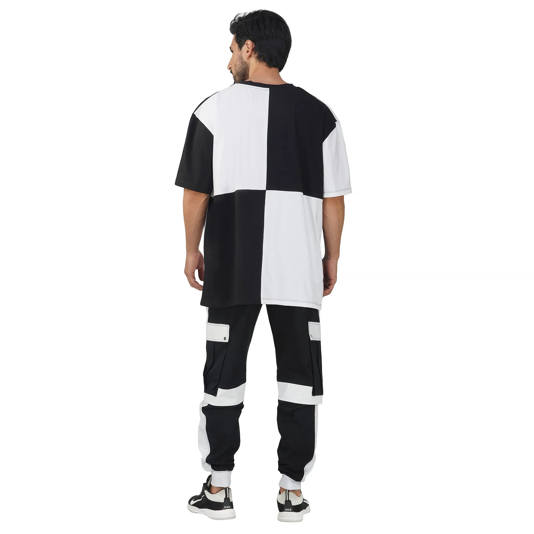 SLAY. Men's Colorblock Oversized Black & White T-shirt