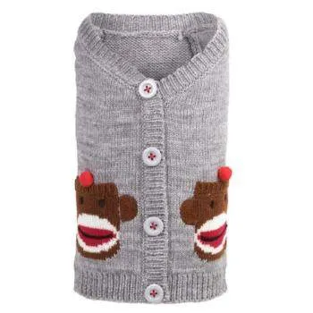 Sock Monkey Dog Cardigan Sweater