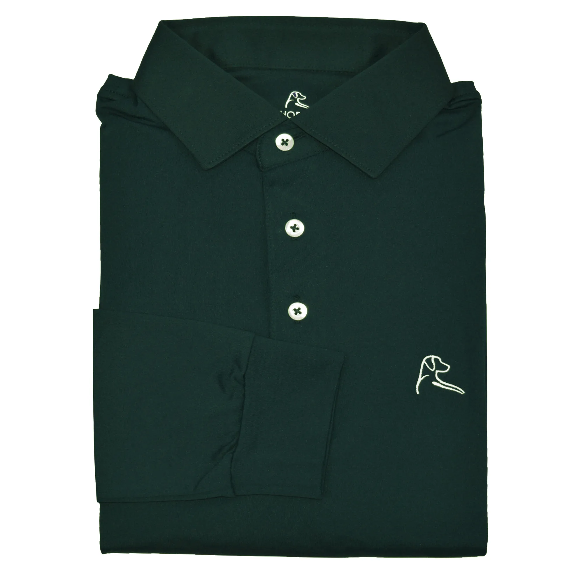 Solid | Long Sleeve Performance Polo | Solid - Ponderosa Green