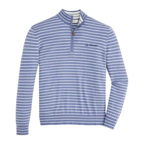 St. Simons Town Script Cotton Cashmere 1/4 Zip Sweater - Blue Horizon