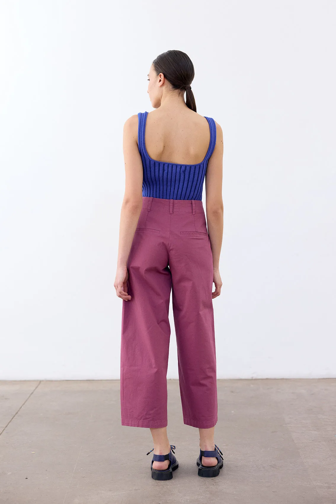 Straight-Fit Pant Cotton Gabardine - Ciruela