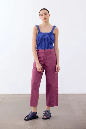 Straight-Fit Pant Cotton Gabardine - Ciruela