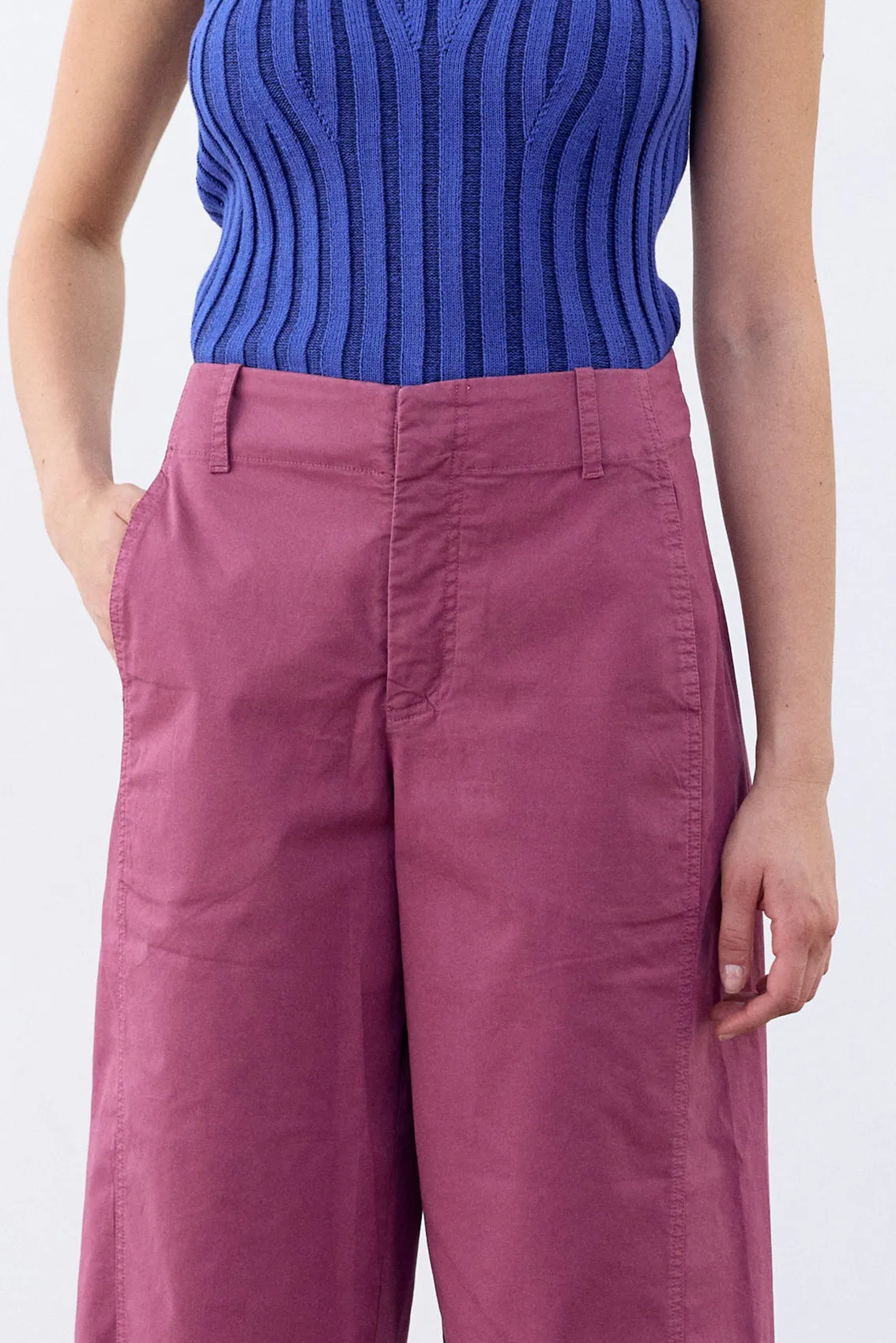 Straight-Fit Pant Cotton Gabardine - Ciruela