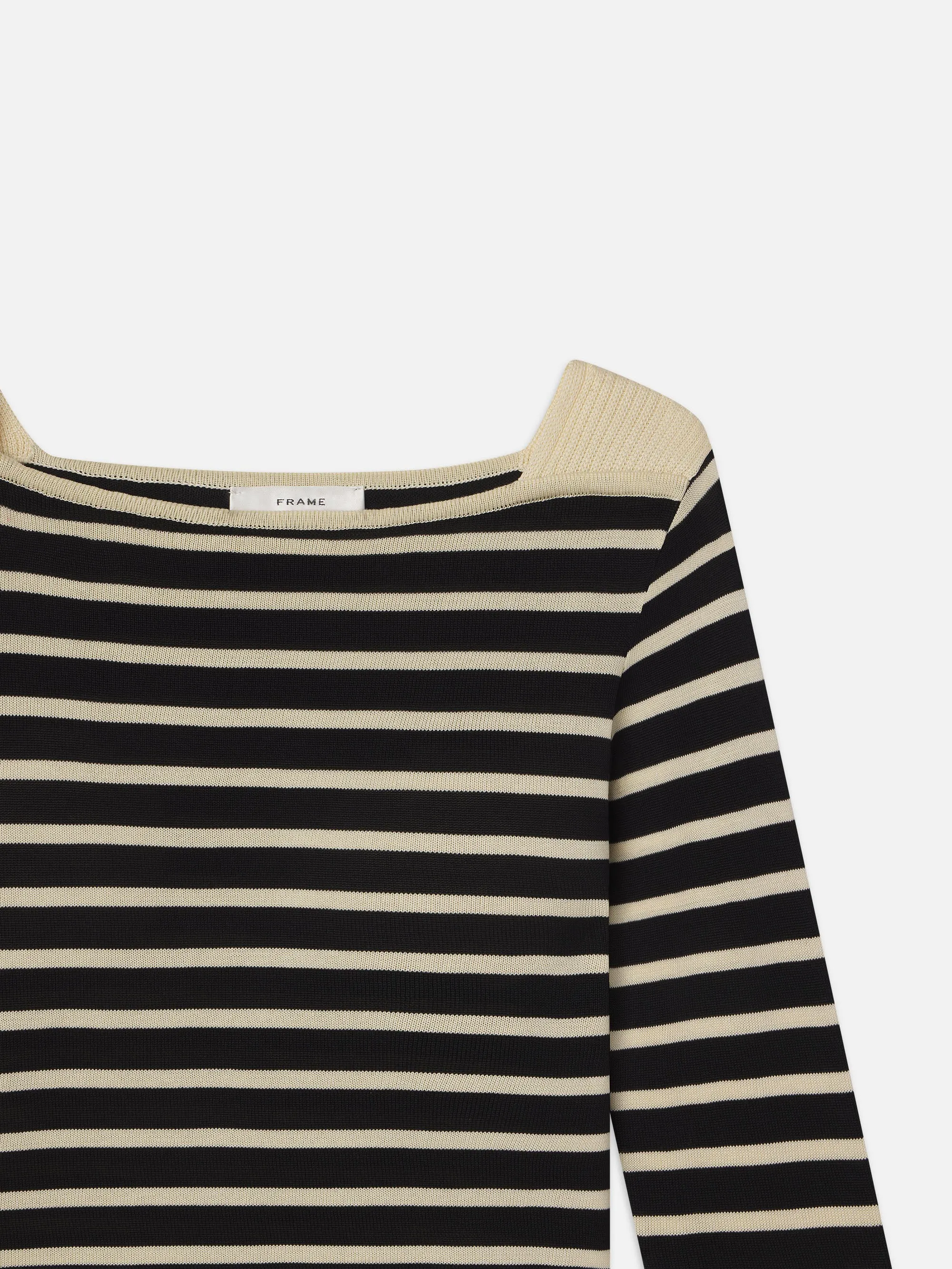 Striped Boatneck Sweater -- Black Multi