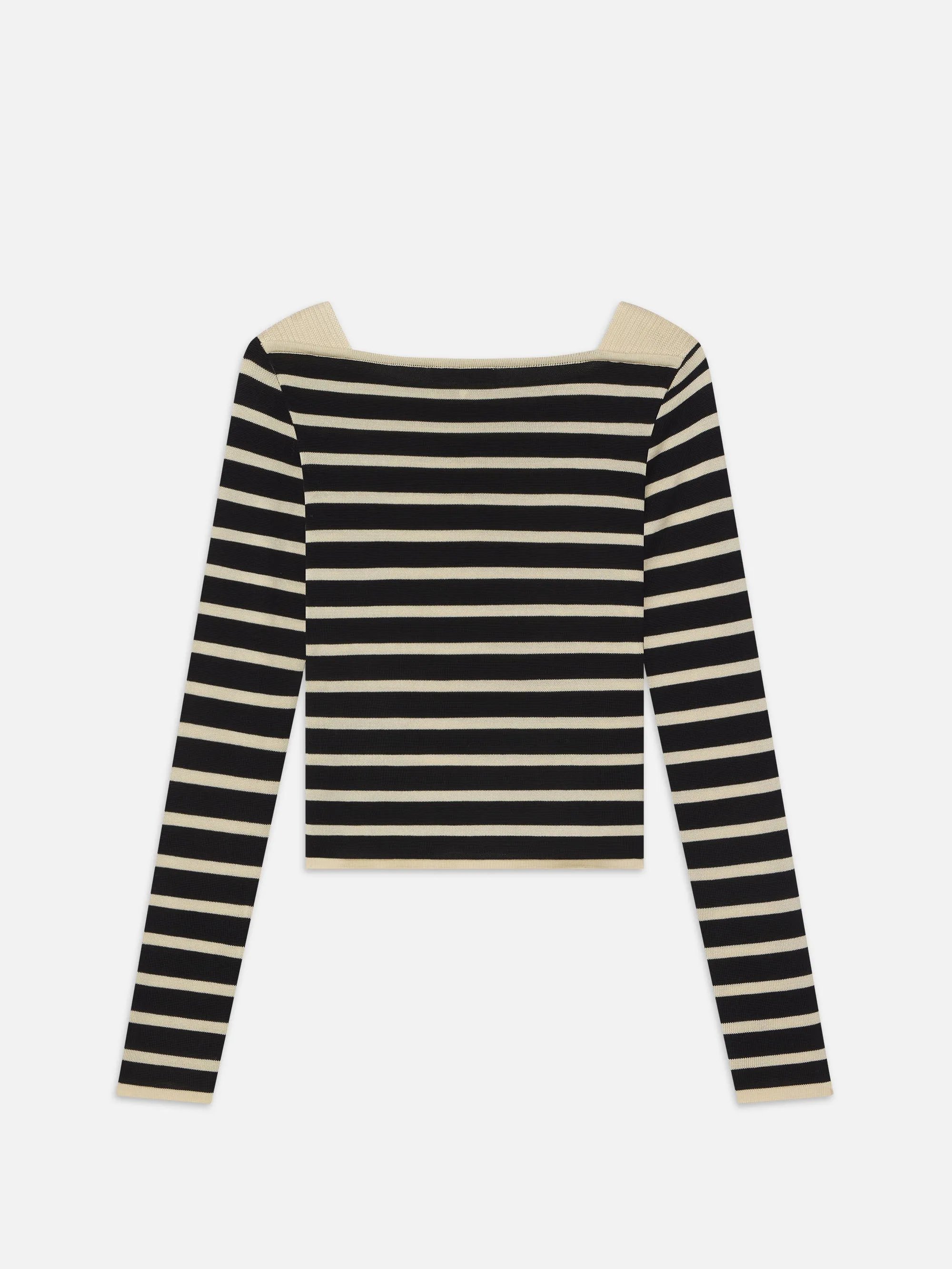 Striped Boatneck Sweater -- Black Multi