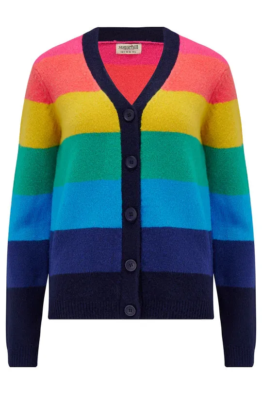 Sugarhill Brighton - Izzy Rainbow Stripe Cardigan