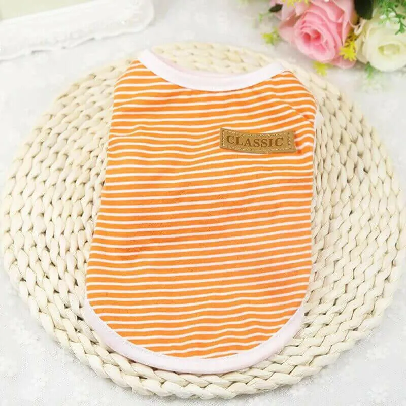 Summer Pet Dog Clothes Cotton Striped Vest t shirt