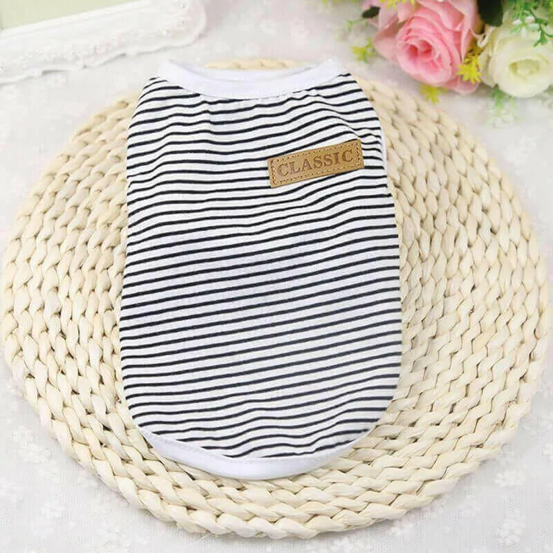 Summer Pet Dog Clothes Cotton Striped Vest t shirt