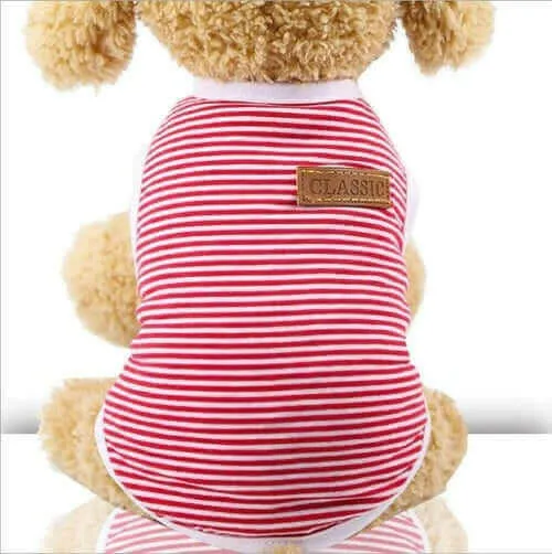 Summer Pet Dog Clothes Cotton Striped Vest t shirt