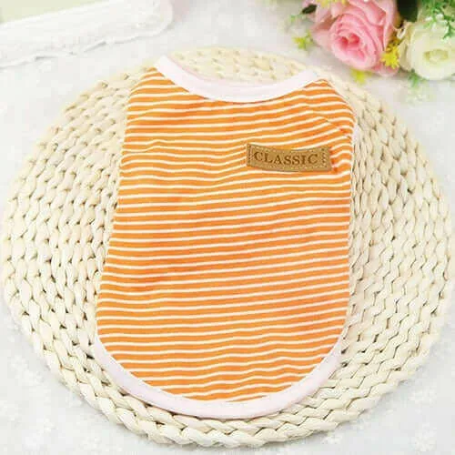 Summer Pet Dog Clothes Cotton Striped Vest t shirt