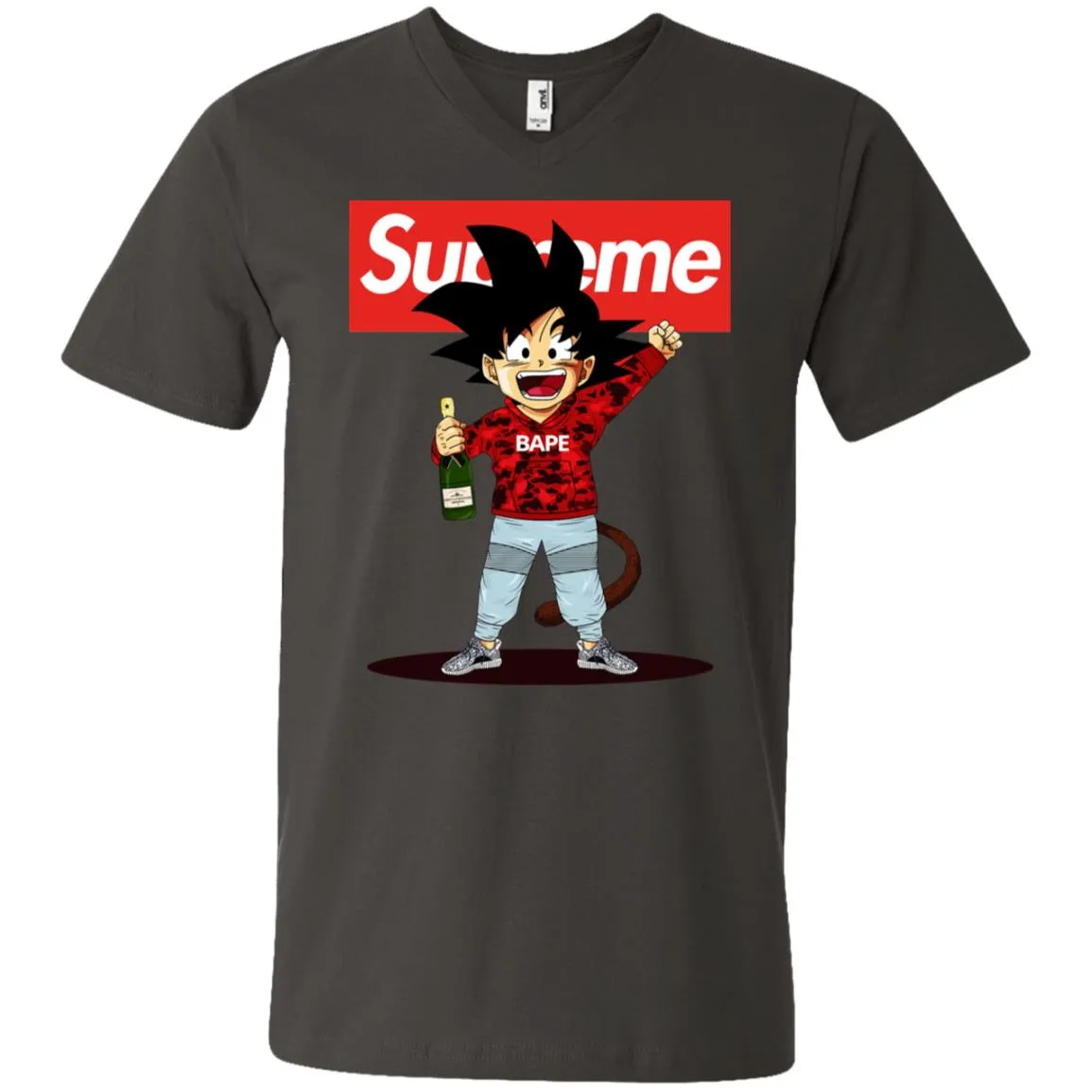 Supreme Songoku T-shirt Men V-Neck T-Shirt